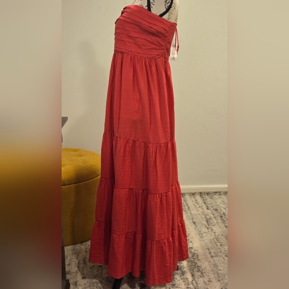 Abercrombie And Fitch Strapless Coral Maxi Dressber, Size XLP - Picture 3 of 15